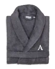 Linum Home Textiles Monogrammed Unisex Small/Medium Terry Bathrobe, (A-Z)
