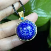 TOP 20mm+ Natural Lapis Lazuli Sphere Quartz Crystal Ball Reiki Pendant 1PC