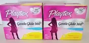 2 boxes Playtex Gentle Glide 360 Plastic Tampons Unscented 40 Count Regular ~NIB