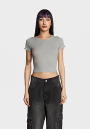 Higher Status Crop Top - Gray