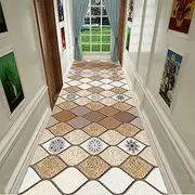 Carpet Runner for Hallway Kitchen Hall Stairs Narrow Runner Rug with Non Slip Backing Long Kitchen Runners Washable Anti Slip Vintage Design,1.4m x 4.5m