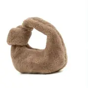 Plush Rabbit Fleece Tote with Knotted Handles