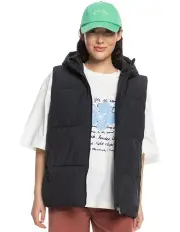 [Roxy] Bright Side Hooded Vest in Anthracite
