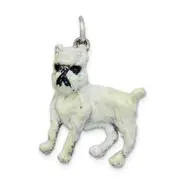Sterling Silver Enamel Brussel Griffon Charm