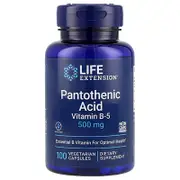 Life Extension, Pantothenic Acid, Vitamin B-5, 500 mg, 100 Vegetarian Capsules