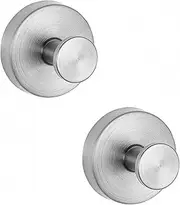 2PCS Bathroom Towel Hooks, Wall Mounted Coad Robe Clothes Hook, Stainless Steel Heavy Duty Hanger for Home Bedroom Kitchen (Silver)