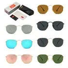 Ray-Ban Hexagonal RB3548 Gold Frame/ Black Sunglasses