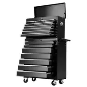Garage Mechanic Trolley Chest Cabinet Toolbox 17 Drawers - Black