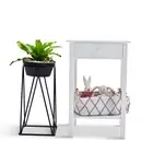End Side Bedside Table White Nightstand w/ Drawer Modern Living Room Bedroom