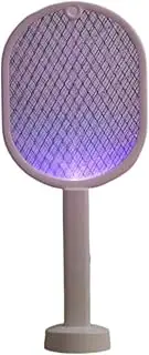 [Leona Co] Electric Fly Swatter Racket, 2 in 1 Electric Bug Zapper with USB Rechargeable Base, Cordless Mosquito Zapper Lamp Insect Killer Trap for Indoor Outdoor Home Office Camping Patio