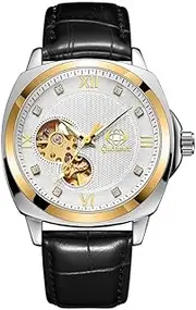 Men's Automatic Mechanical Watch - 43mm Round Dial, Luminous Hands, 30M Water Resistant, Stainless Steel Buckle, Business Dress Watch (6 Styles)