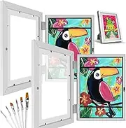 2Pcs Kids Art Frame A4 Front Opening Photo Frames with Stand Wooden Kids Artwork Display Frame for 100 Pictures Horizontal and Vertical Picture Display for Crafts Drawing 3D Artwork