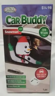 Gemmy 3 FT Plug-In LED Snowman Passenger Side Car Buddy Airblown Inflatable