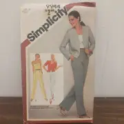 Simplicity 9944 Misses Cami, Pants & Unlined Jacket Pattern Size 12 Uncut