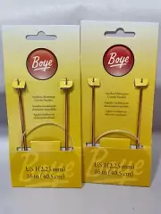 Boye Aluminum Circular Needles 16 in US 1 - 2 Packs NWT