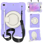 MCC Kids Shockproof Strap iPad 10.2 2021 9th Gen Apple Case Cover Ring [Light Purple]