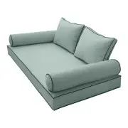 |COVER ONLY|Style1 Queen Contrast Trim Daybed Mattress Bolster Back Covers AD002