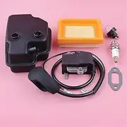 Exhaust Muffler Ignition Coil, for FS120 FS200 FS250 Air Filter Primer Bulb Spark Plug Gasket Grass Trimmer Spare Part Chainsaw Noise Reduction Kit