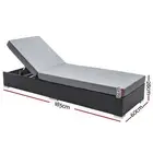 Gardeon 2PC Sun Lounge Outdoor Furniture Day Bed Adjustable Rattan Garden
