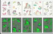 Beautiful Unicorn Luminous glow in the dark Kids Temporary Tattoo Body Sticker