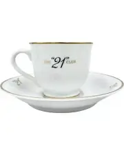 New The "21" Club NYC Demitasse Cup & Saucer Espresso New York City Coffee