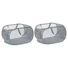 Mesh Laundry Hamper, 2 Pack Collapsible Laundry Baskets Laundry Bag, Gray