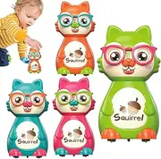 Push Car Toy | Small Press and Go Car Racing Truck - Preschool Learning Activity, Cute Animal Pressing Sliding Friction Vehicle for Boys and Girls