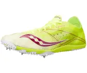 Saucony Endorphin LD4 Women's Running Spikes Shoe Citron/White/PInk, Size 10 M