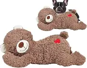 Soothing Toy for Dogs, Dog Heart Beat Puppy Plush Bear Toy, Soft Plush Sleeping Companion, Sleeping Bear Sounding, for Dogs and Cats