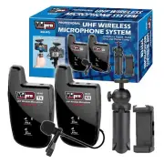 Professional UHF Wireless Microphone System for Gopro Hero Sony Phones Camera's