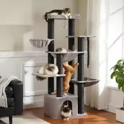 Large Cat Tree for Big Cats Tower with Levels Hammock 11 Sisal Posts Perch