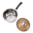 Saucepan Single Handle Cooking Pot Composite Steel Safe Long Handle Easy To