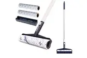 BOOMJOY Long Handle Sticky Lint Roller 24cm Width Floor Carpet Clothes Pet Hair Remover with 2 Refill