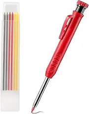 Carpenter Pencil, Solid Carpentry Pencils Set 1 Marker 6 Mechanical Pencil Refill Architect Working Tool for Drawing Making Scribering Woodworkin