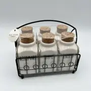 Rae Dunn Spice Rack and Jars Set Of 6 Cork Tops Artisan Collection by Magenta