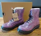 DR MARTENS BOOTS UK 3 EU 36 1460 PASCAL PURPLE SNAKESKIN - WOMENS NEW