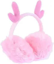 [KESYOO] 1 Pc Antlers Children's Earmuffs Headbands Ear Muffs Reindeer Ear Earmuffs Earmuff for Children Ski Headband Earmuffs Ski Xmas Headwear Plush Headgear Pink Miss Hairy