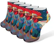 [AQRJLPM] Art Colorful Chicken Socks No Show Socks Low Cut Anti-Slid Athletic Casual Invisible Liner Socks Unisex, White, One Size Short, White, One Size Short
