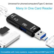5 in 1 USB 3.0 Type C / USB / Micro USB SD TF Memory Card Reader OTG Adapter.USA