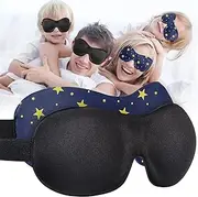 AMAZKER Sleep Mask for Women Men, Upgraded 3D Ergonomic Designed Eye Mask for Sleeping, Blackout Eye Cover Masks for Sleeping Home Office Travel Meditation (Stars & Black)