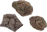 OFFIGAM 3Pcs Realistic Artificial Stone Miniature Rock Decoration for Home Decor Aquarium Rocks Faux Bonsai Stone Landscape Statues for Garden Indoor Outdoor Accent