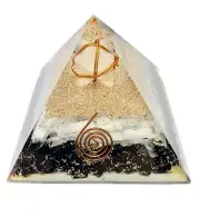 Black Tourmaline Selenite Crystal Merkaba Orgonite Orgone Pyramid EMF Protection