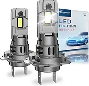 Sinoparcel H7 LED Headlight Bulbs, 20000LM/set 400% More Brightness NO Adapter Required, All-in One with turbo fans, 1:1 Mini Size Just Plug and Play,Pack of 2