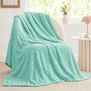 BEDELITE Fleece Blanket Twin for Bed Couch, 3D Jacquard Decorative Cloud Blue Throw Blanket, Soft and Cozy Warm Plush Fuzzy Blanket All Seasons Suitable, 60x80Inches