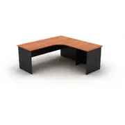 OM RADIAL WORKSTATION W1800 x W1800 x D700 x H720mm Cherry/ Charcoal