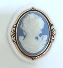 ESTEE LAUDER BLUE CAMEO VINTAGE COMPACT with SOLID PERFUME Orig. BOX -Circa 1986