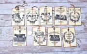 9~Vintage~Ephemera~Farmhouse Cows~Junk Journal~Linen Cardstock~Gift~Hang~Tags