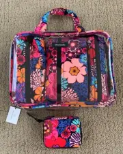 Vera Bradley 4 Piece Cosmetic Organizer and Pill Holder Floral Fiesta NEW