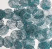 Round Sequin 24mm Deep Teal Blue Green Silky Fiber Strand Fabric Loose Paillette