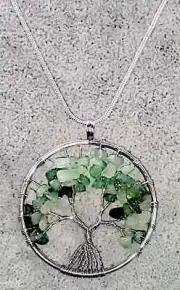 Aventurine Gemstone Tree of Life Necklace